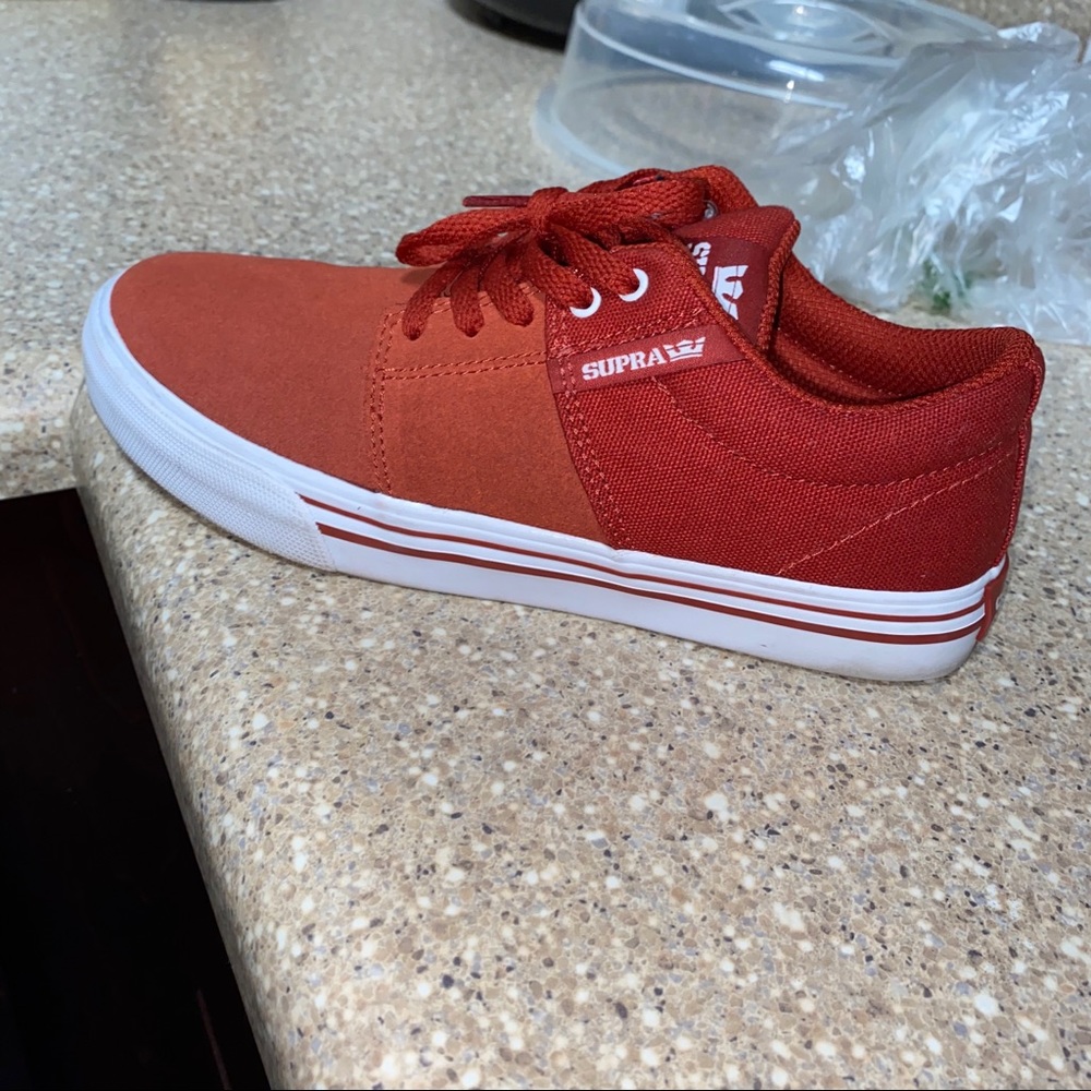 Orange Supra skateboard sneakers